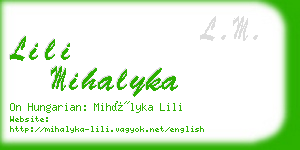 lili mihalyka business card